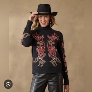 Sundance Claudia Flower Sweater Size L